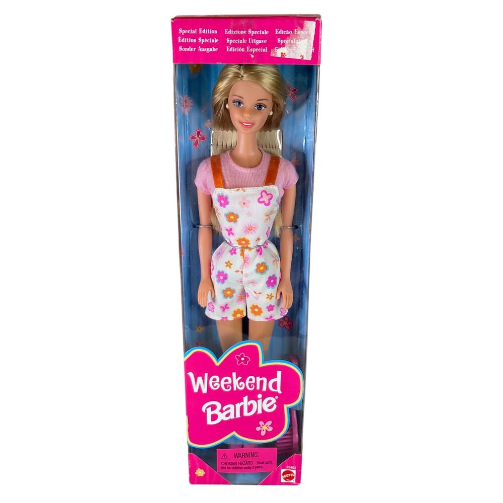 Mattel 12" Weekend Barbie White Print Shorts #23462 (1998) NRFB Vintage 90s